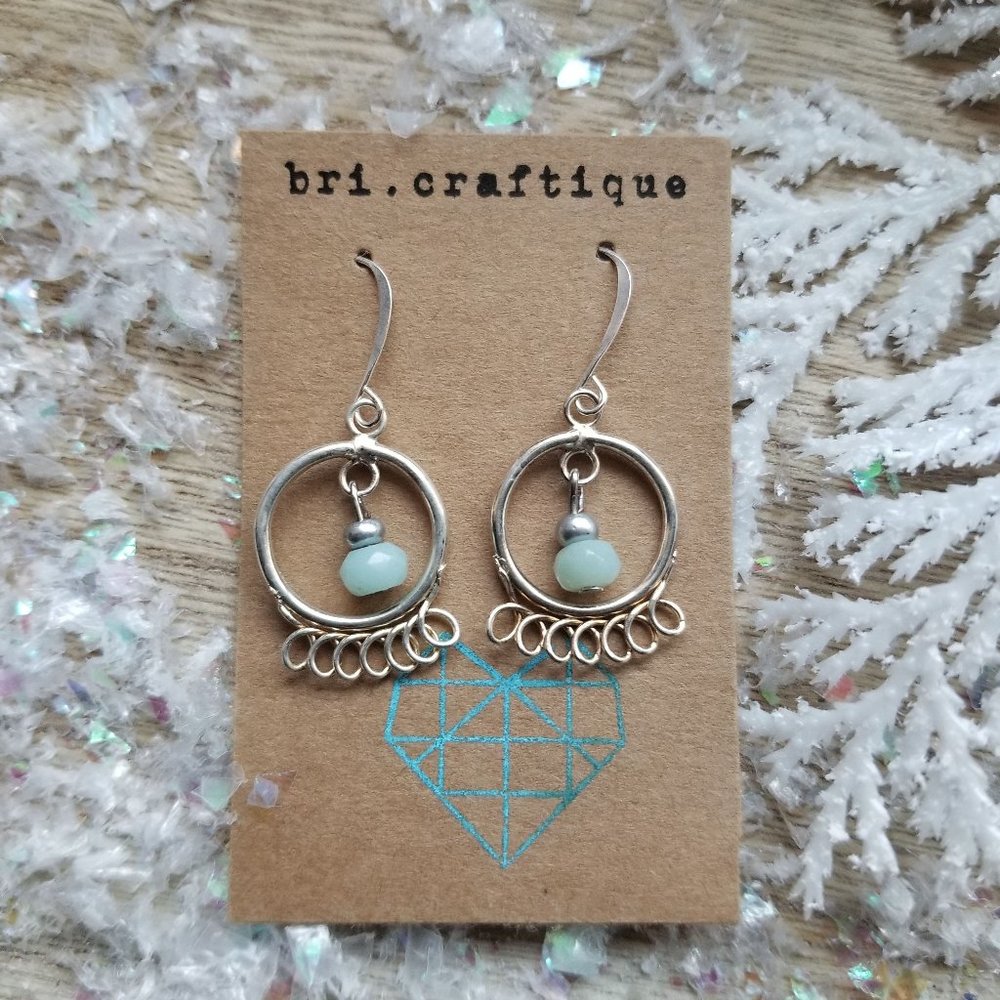 Amazonite Dainty Hoop Earrings